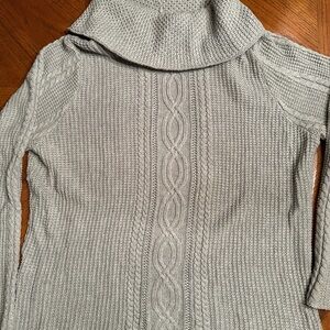 JEANNE PIERRE Light Gray Cowl Neck Sweater